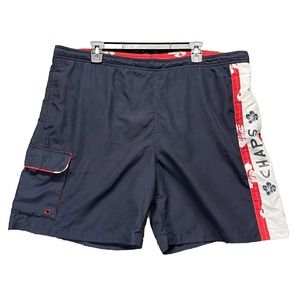 Chaps Ralph Lauren Blue Floral Mens Size Large Swim Trunks
